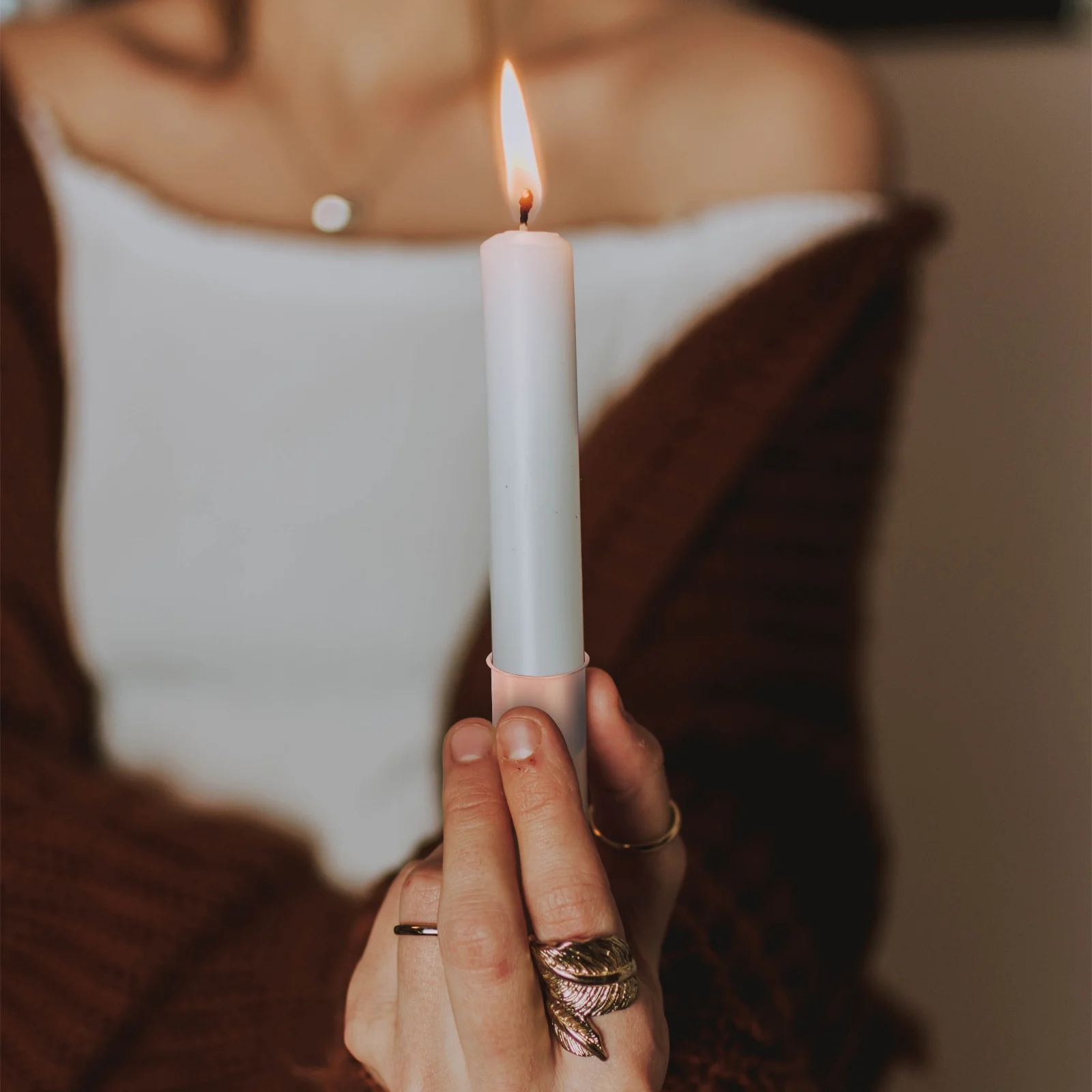 

20Pcs Tough Delicate Iron Candlestick Holder Rustproof Festive Holiday Home Decor Tealight Stand Simple Candlestick