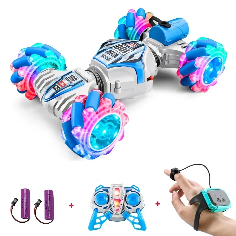 360° Rotating 4WD RC Car Drift Toy 2.4G Remote Control Cars RC Watch Gesture Sensor Jet Rotation Twist Stunt Drift Vehicle Toy