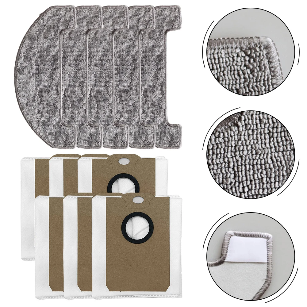 

Replacement Mop Cloths and Dust Bags for BPMIO B15 B15 Plus 5 Mop Pads with 6 Dust Bags for Optimal Performance