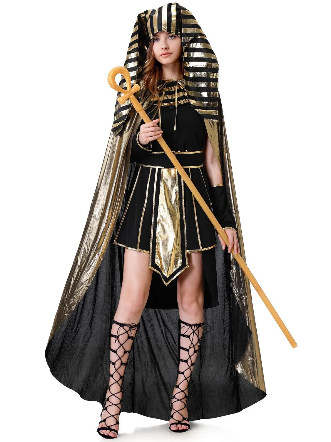 

Mxl Goddess Court Queen Party Cos Ancient Egyptian Pharaoh Costume Halloween Outfit Women's Traditional Stage Clothing