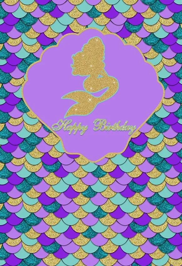 5x7FT Under Sea Party Mermaid Tale Shell Pearl Custom Outdoor Weatherproof Photo Background Wrinkle Free Polyester Polycotton