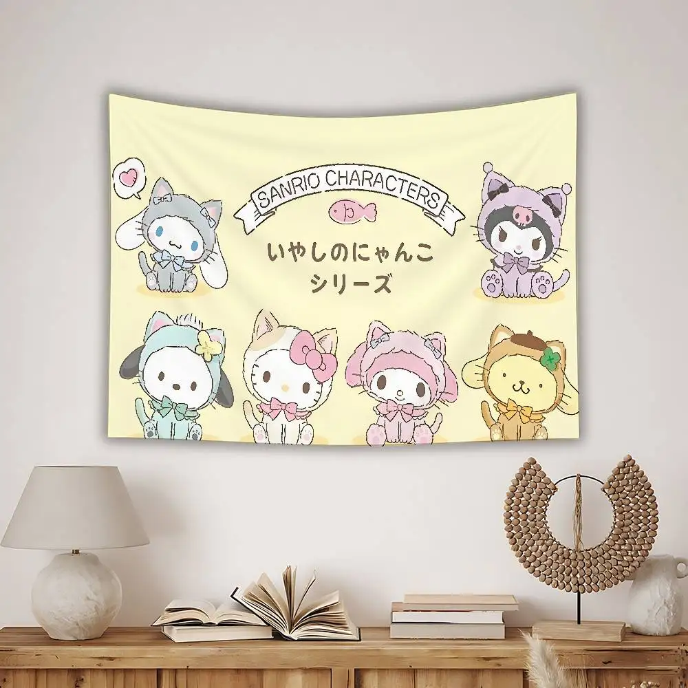 K-KuromiS Kawii Flag Tapestry Creative Pattern Photo Living Room Wall Art Decor Party Outdoor Decorate Banners