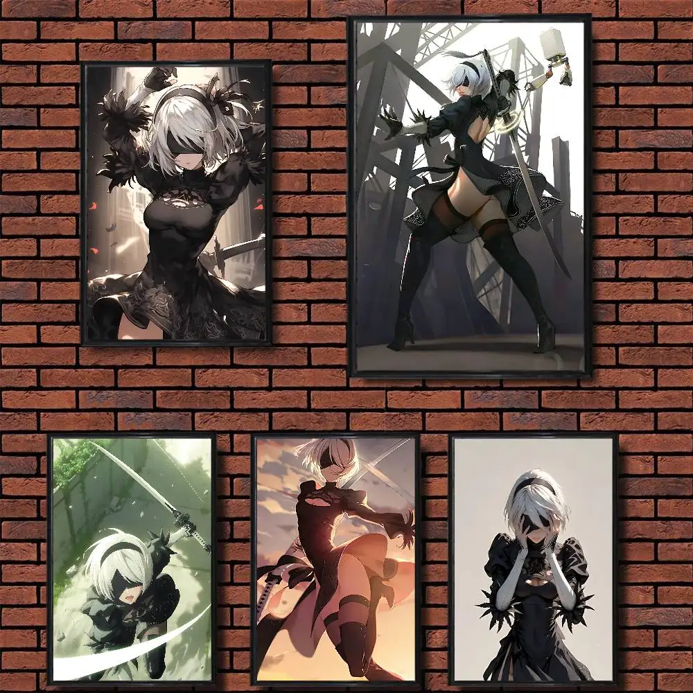 

game 2B cool NieR YoRHa Wall Art Anime Canvas Painting Poster For Living Room Decoration Picture Home Decor