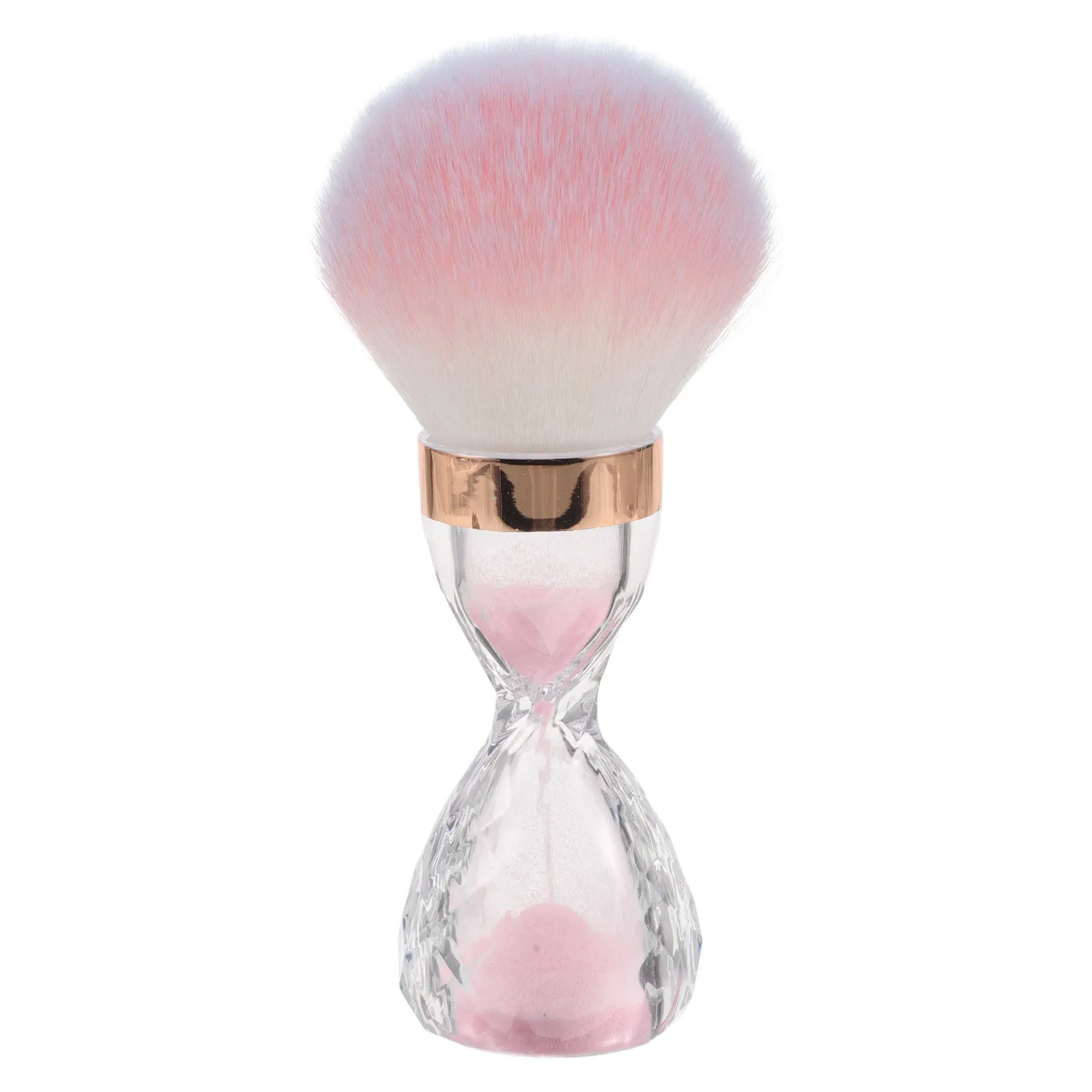 

Pink Nail Dust Brush Cleaner for Dip Large Soft Makeup Blush Manicure Brush Handle Grip Cleaning Tool for Beauty