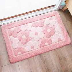 Aesthetic Flower Tufting Rug Bathroom Antislip Plush Carpet Soft Cherry Blossom Tufted Mat Bedrooom Decoration Headboard Rug