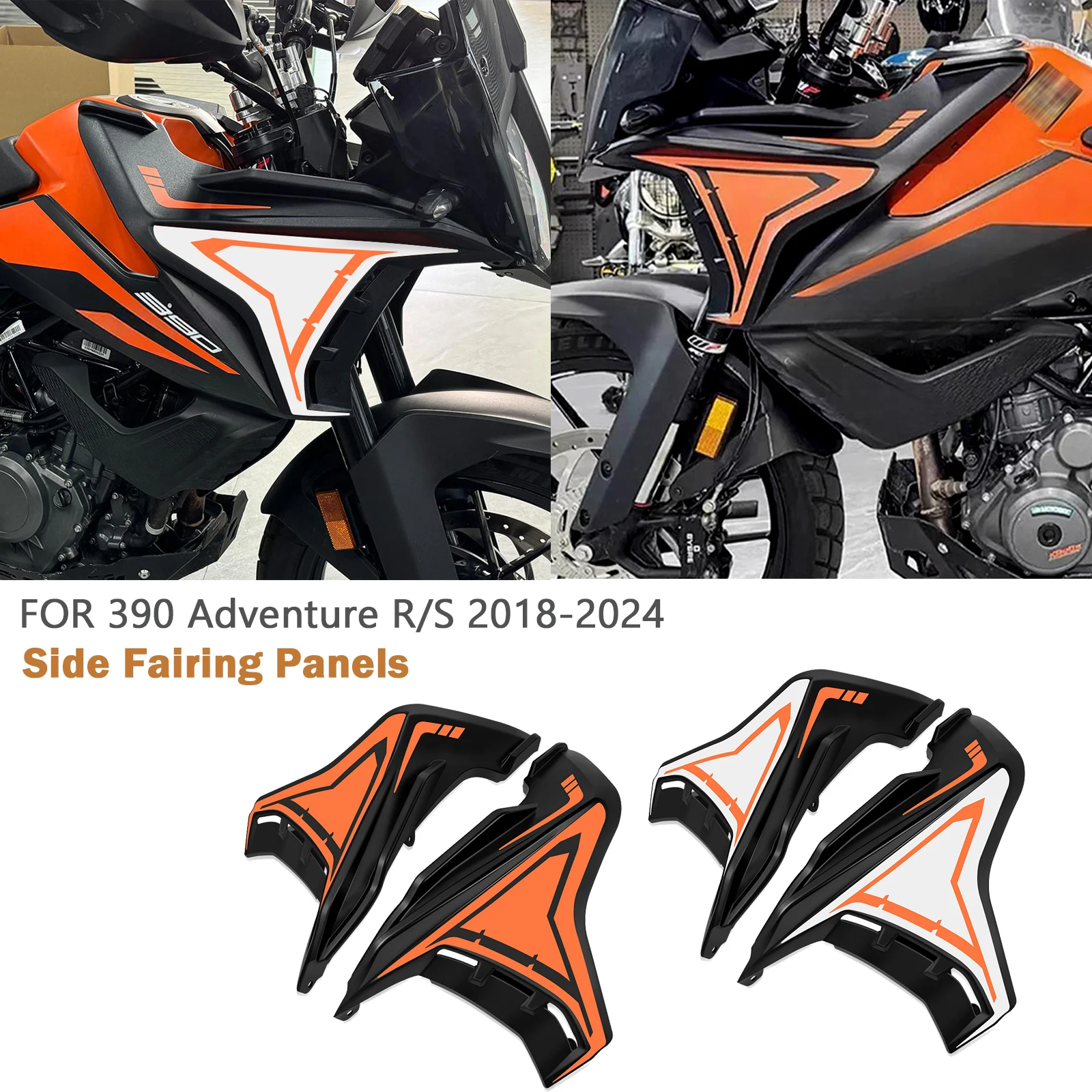 

Для 390adv 2024 390 ADV R S 2018-2024 2023, комплект боковых панелей обтекателя мотоцикла, ветрозащитная панель, крышка пластины лобового стекла