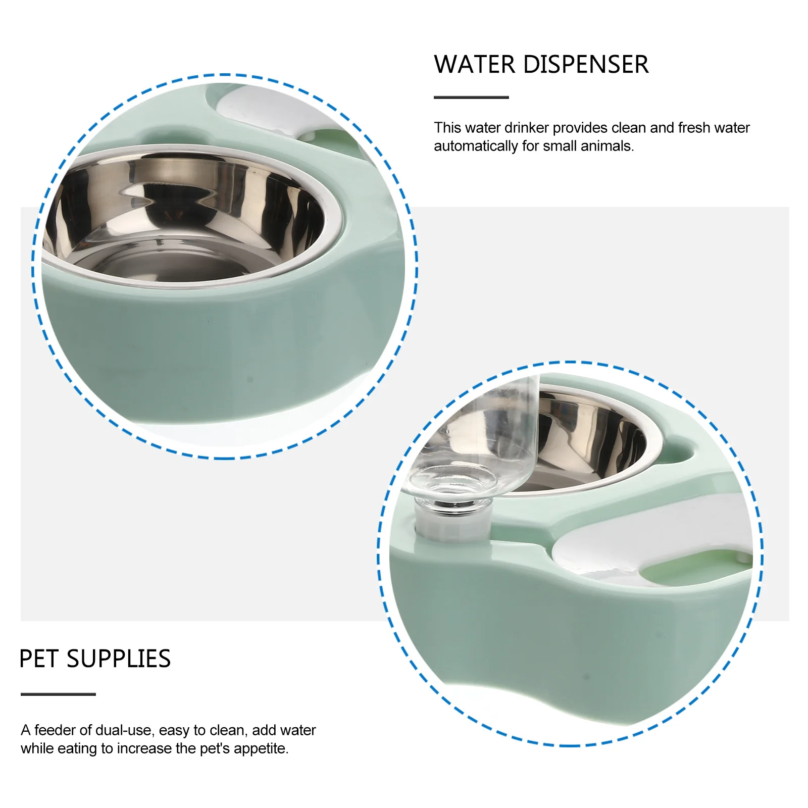 

Pet Water Fountain Automatic Feeder Dispenser Bowls Stainless Steel Tool Cat Dog Supplies Hygienic Food Grade Plastic Safe Clean