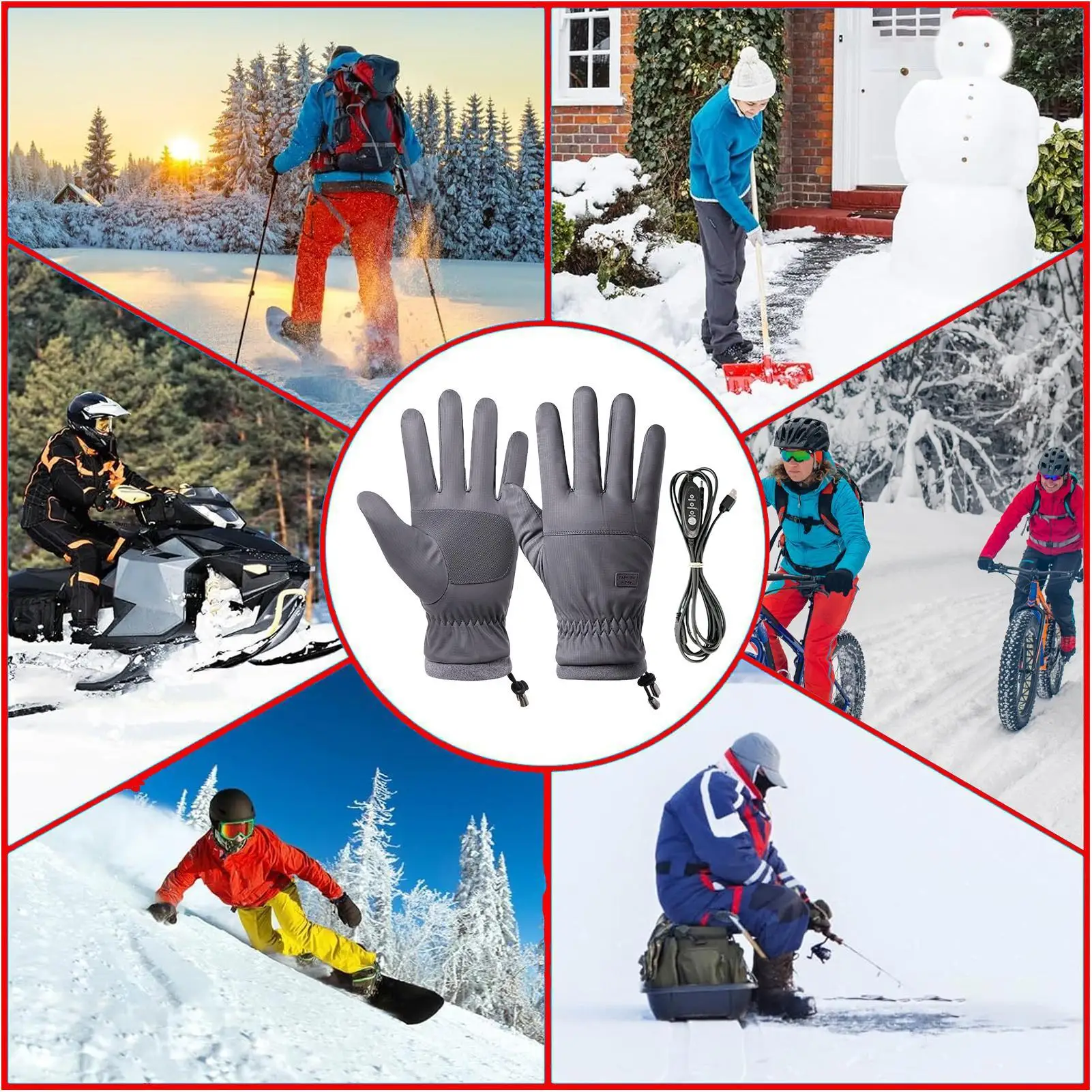 Heated Gloves For Men USB Heated Winter Gloves With Touchscreen 3 Levels Adjustable Winter Hand Heater For Women Commuting