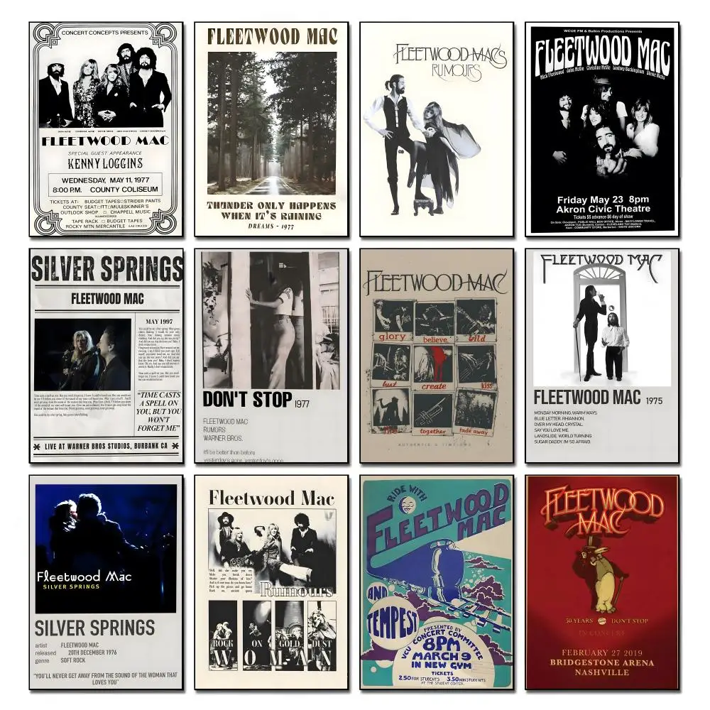 Band F-Fleetwood M-Mac Poster HD art, waterproof, sticky wall, home decoration (living room, bedroom, bar), aesthetic