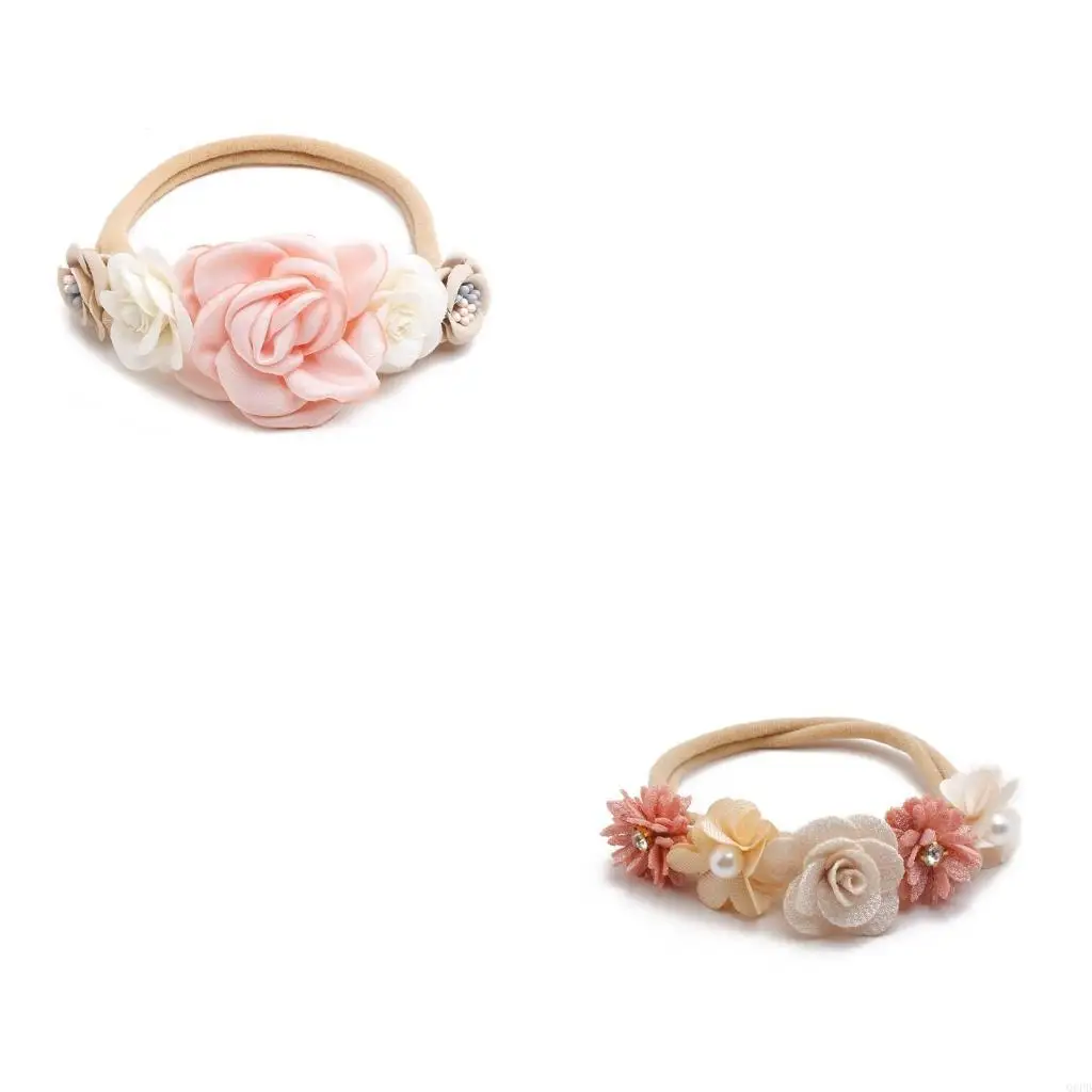 Fiore artificiale Fascia per capelli Centinaia giorni Neonato Bambino per Baby Shower Bambine Puntelli per fotografie