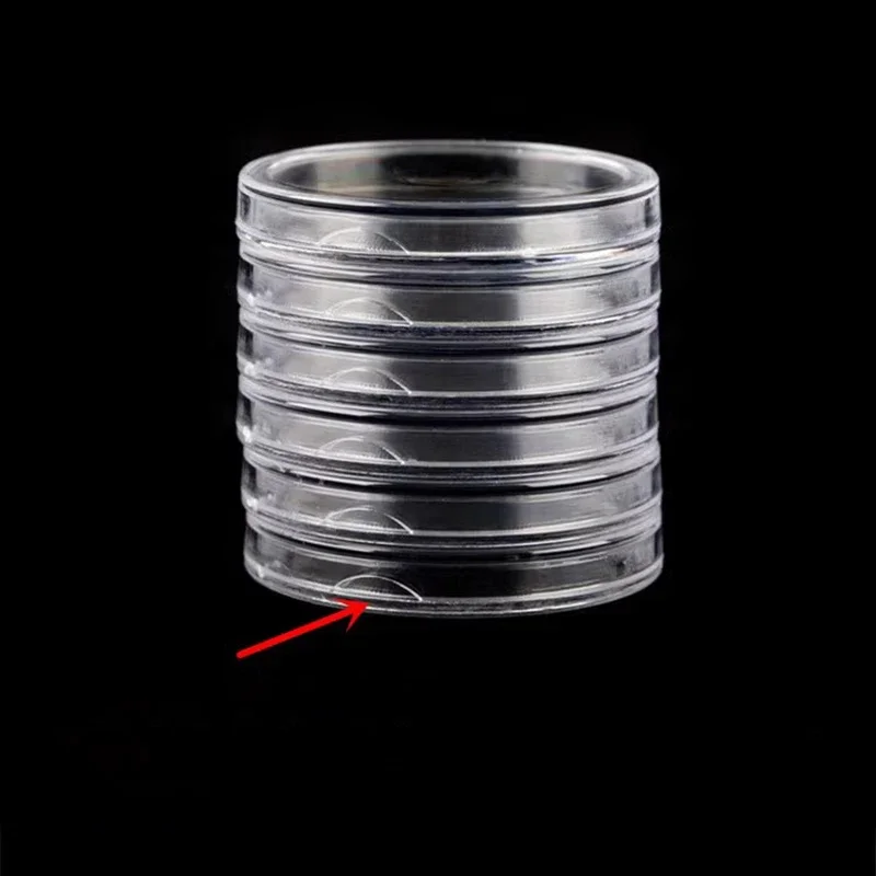 100pcs Warehouse Bundle 16-46mm Transparent Plastic Coin Holder display Capsules Collection Cases Round Ring Protection Boxs