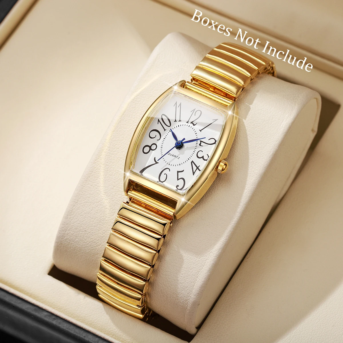 Fashion Women Arabic Numeral Dial Wristwatches Casual Alloy Elastic Strap Quartz Watch For Ladies Clock Reloj Muje (Without Box)