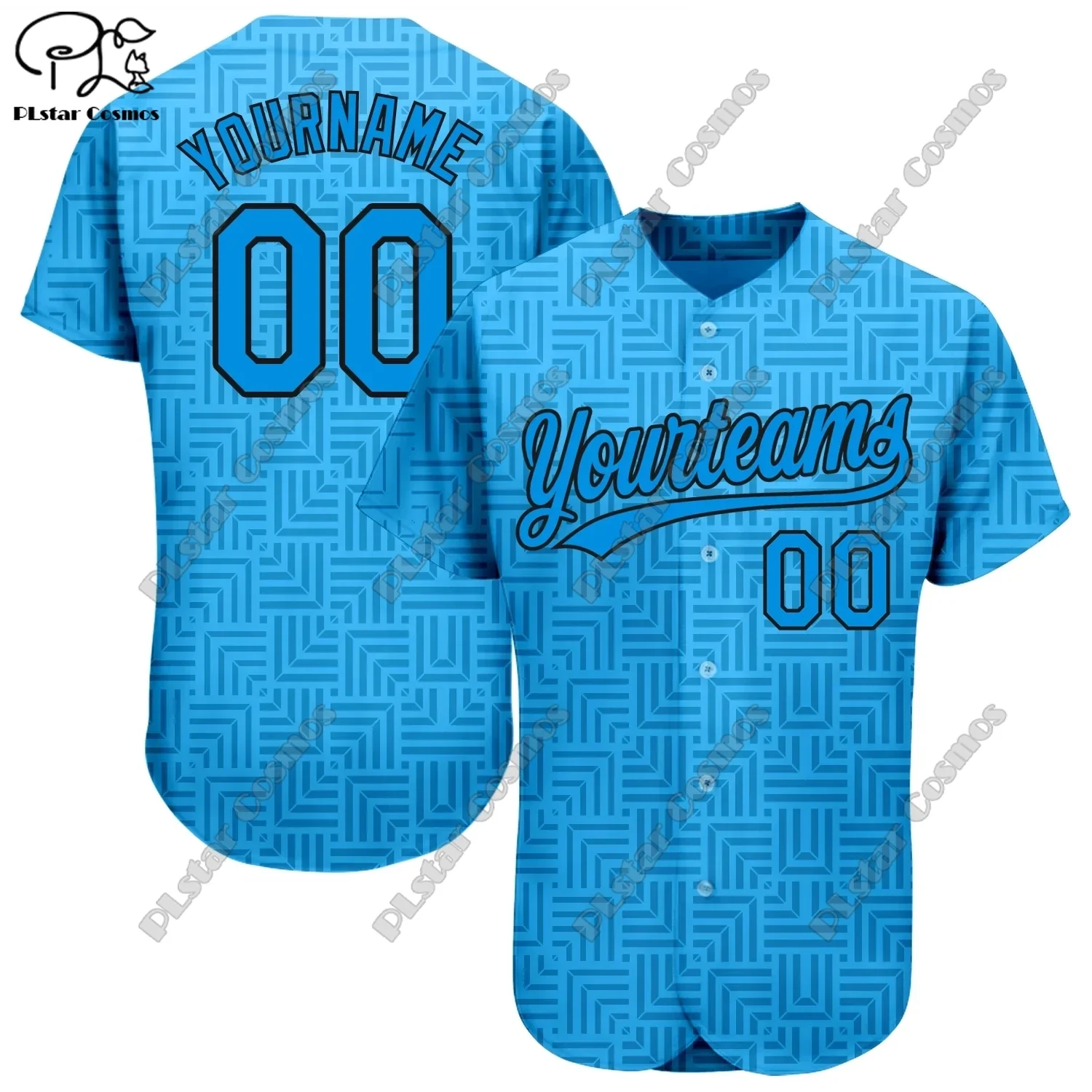 PLSTAR COSMOS Baseball Shirt Custom Name 3D Printing Pattern Summer Loose Slim Fit Unisex Hawaii Beach Casual Collection   4