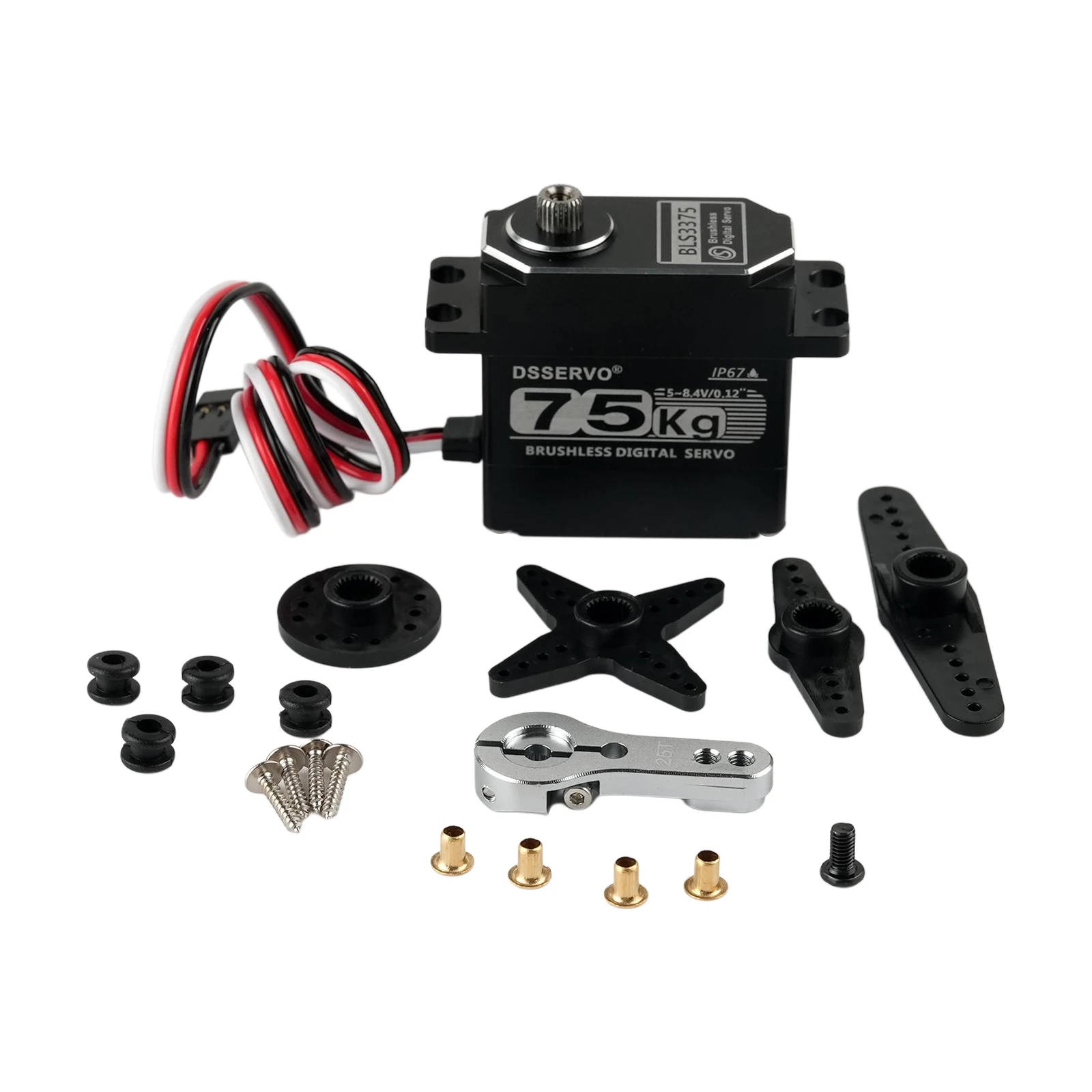 High Torque 75KG All-metal Digital Servo DS3375 Brushless Motor 180°/270° Metal Gear Servos Toys Parts For RC Car Robot Crawler