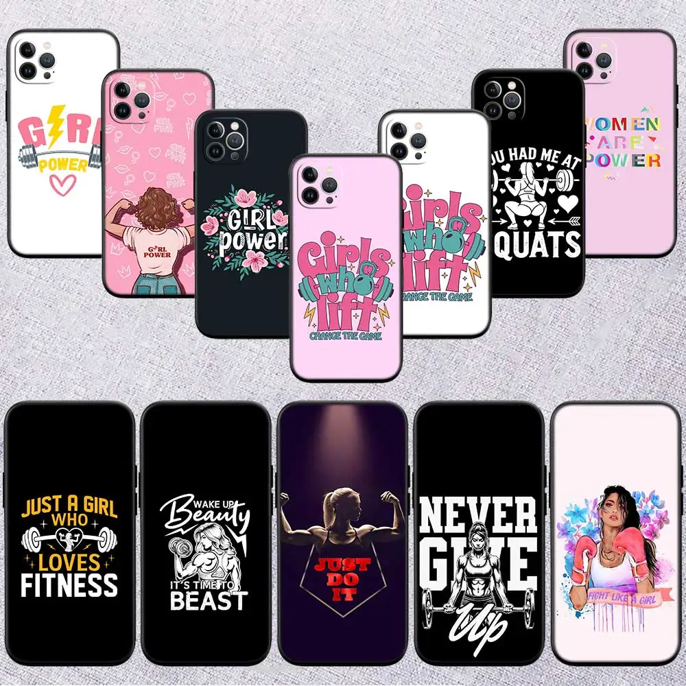 PU17 Fitness Girl Power Phone Case for Samsung Galaxy Note 10 20 S23 S24 S25 Ultra FE Plus Edge Lite A02S A35 A07 A17