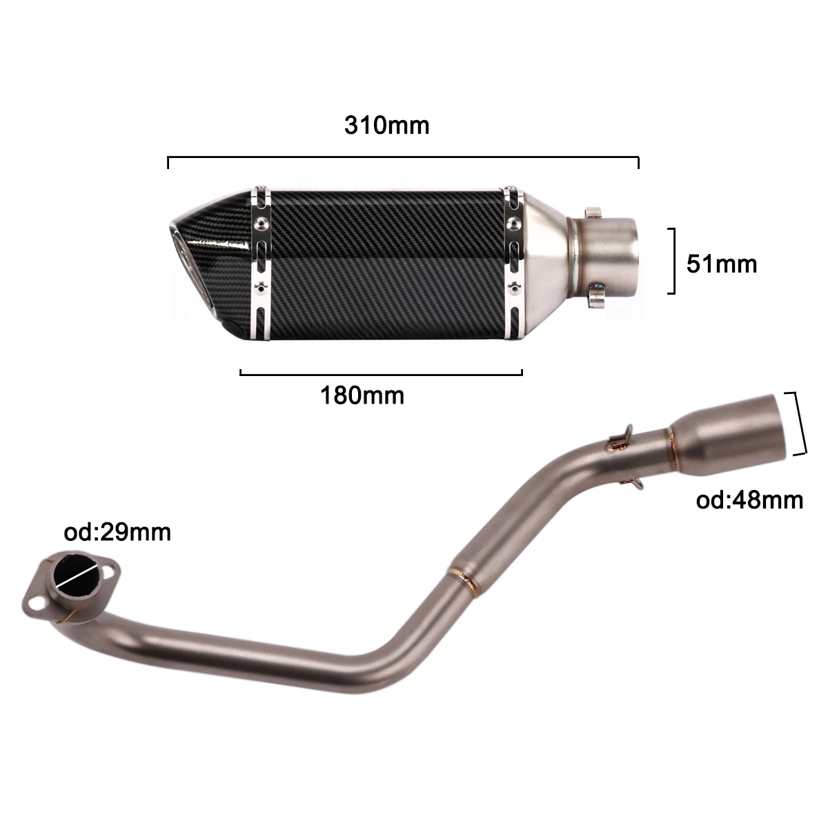 Motorcycle Exhaust Escape Modify Full Muffler System For Honda GROM MSX125 MSX 125 MSX 125 2013 15 16 17 18 19 20 2021 2022 2023