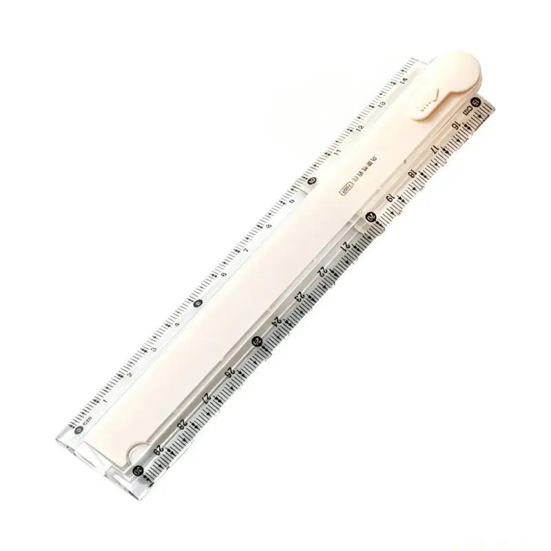 Measuring Folding Ruler 30CM Plastic Drawing Tool with Foldable Multi Section Storage for School Office Desk Tasks