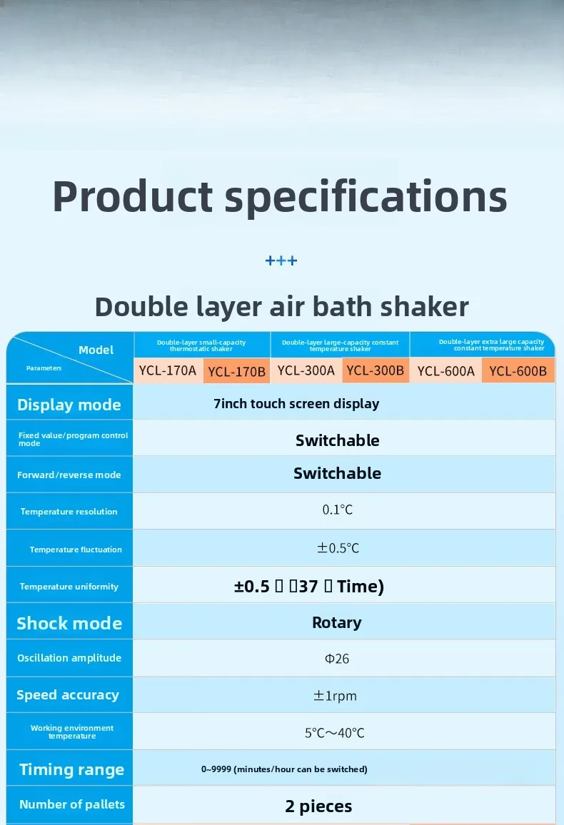 شاكر حمام هوائي مزدوج الطبقة YCL-170A/180B مذبذب ثقافة قارورة التسخين والتبريد ذو السعة الصغيرة #5