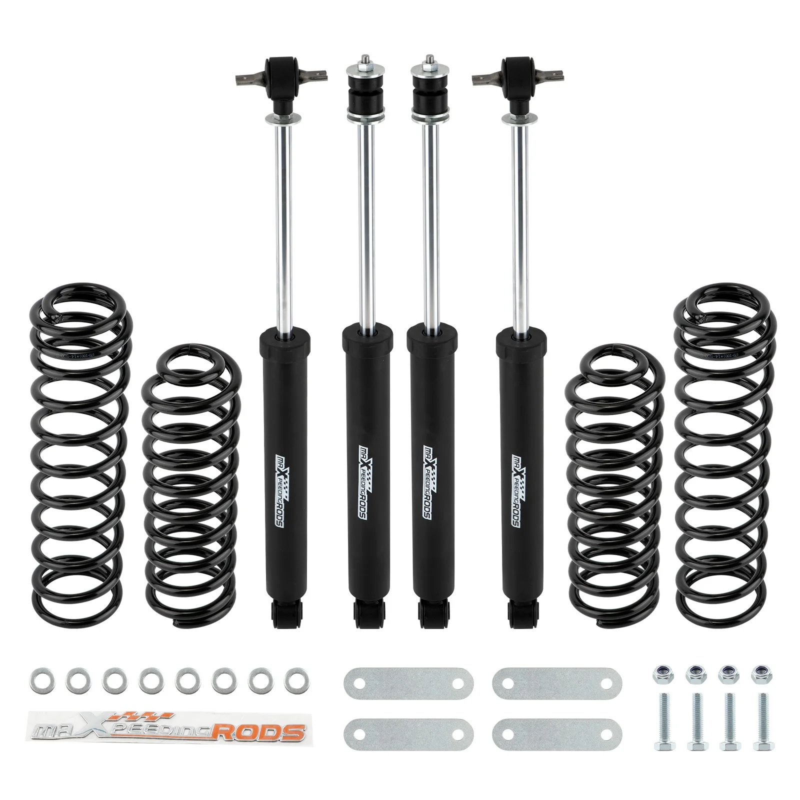 2.5 inch Lift Kit Coil Springs and  Shock Absorbers for Jeep Wrangler JK Unlimited  2WD 4WD 2007-2018 4door