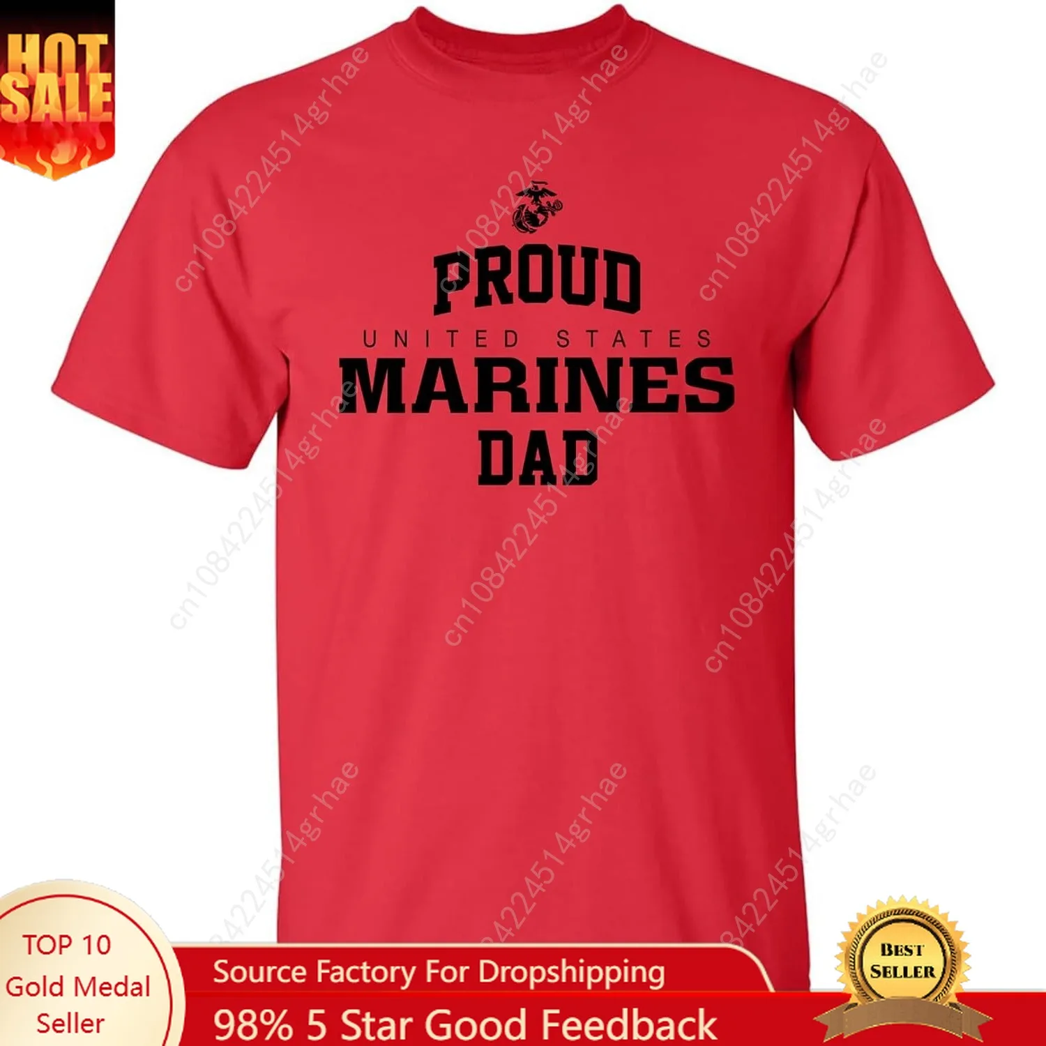 

Proud Marines DAD Adult Short Sleeve T-Shirt