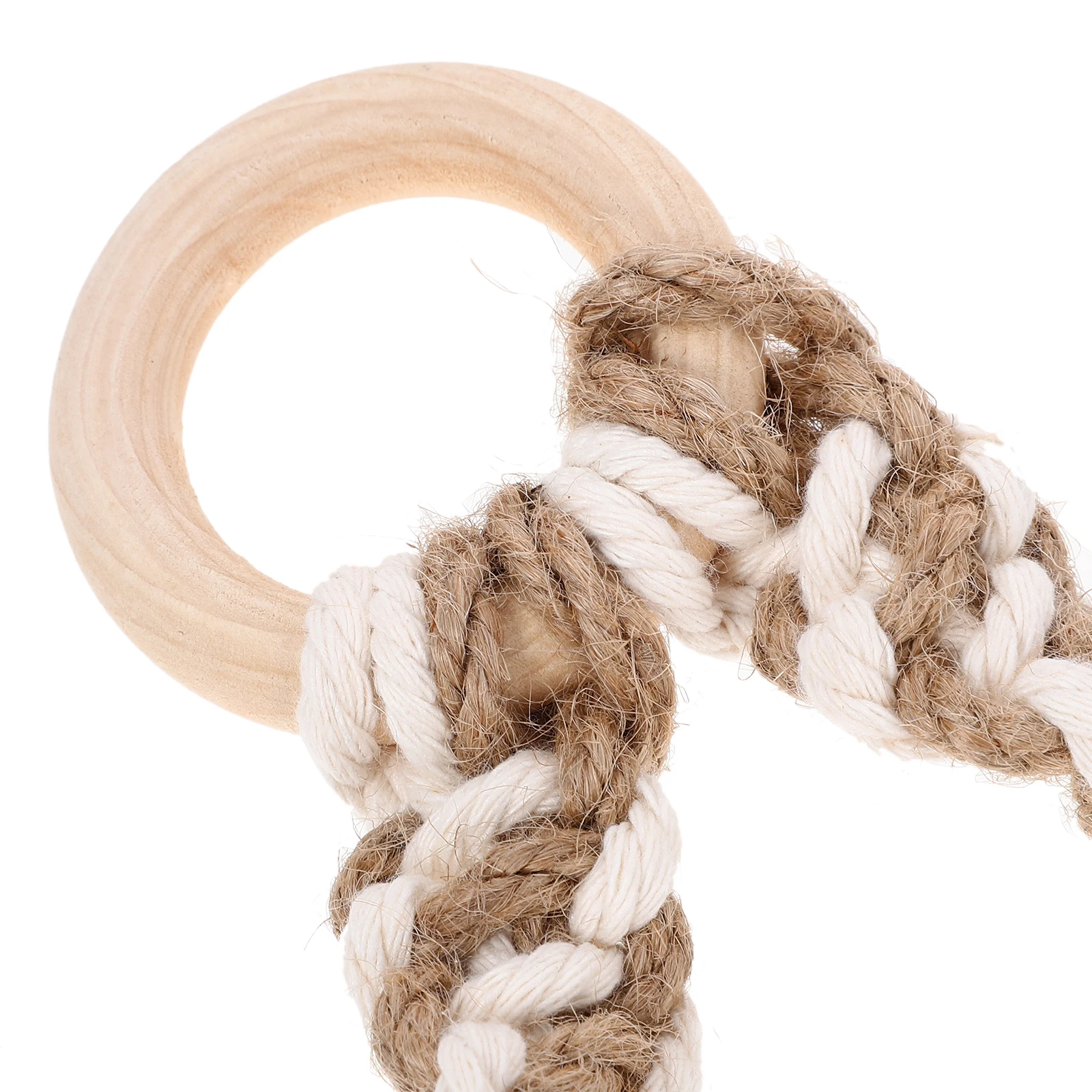 

1pc Cotton Linen Rope Roll Paper Holder Wall-Mounted No Drill Towel Rack For Bathroom Kitchen Living Room Wood Color