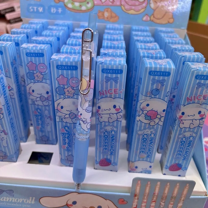 36 Pcs New Kawaii Sanrio Cinnamoroll Clip Gel Pen Cute Black Ink Signature Pens Stationery Gift Office School Supplies Gel Pen