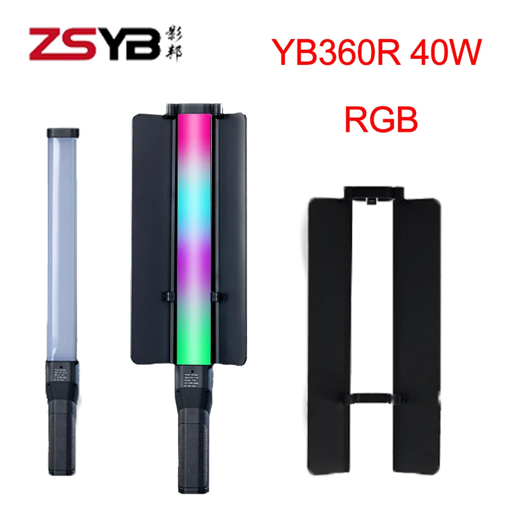 ZSYB YB360R 2700K-7500K 40W Handheld LED Video Light RGB Wand Stick Fill Light RGB Photography Lamp for Studio Portrait Night