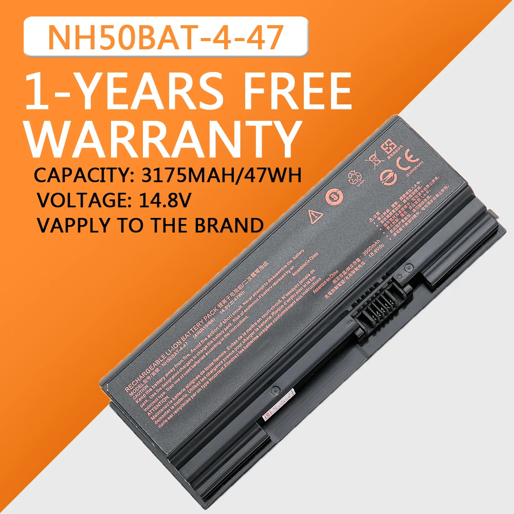 Batería de NH50BAT-4 para aspiradora, pila para Clevo NH70RAQ NH55EDQ NH50RA NH55RCQ NH58RDQ NH70RHQ NH58RCQ para machenike T58 para Sager NP6875