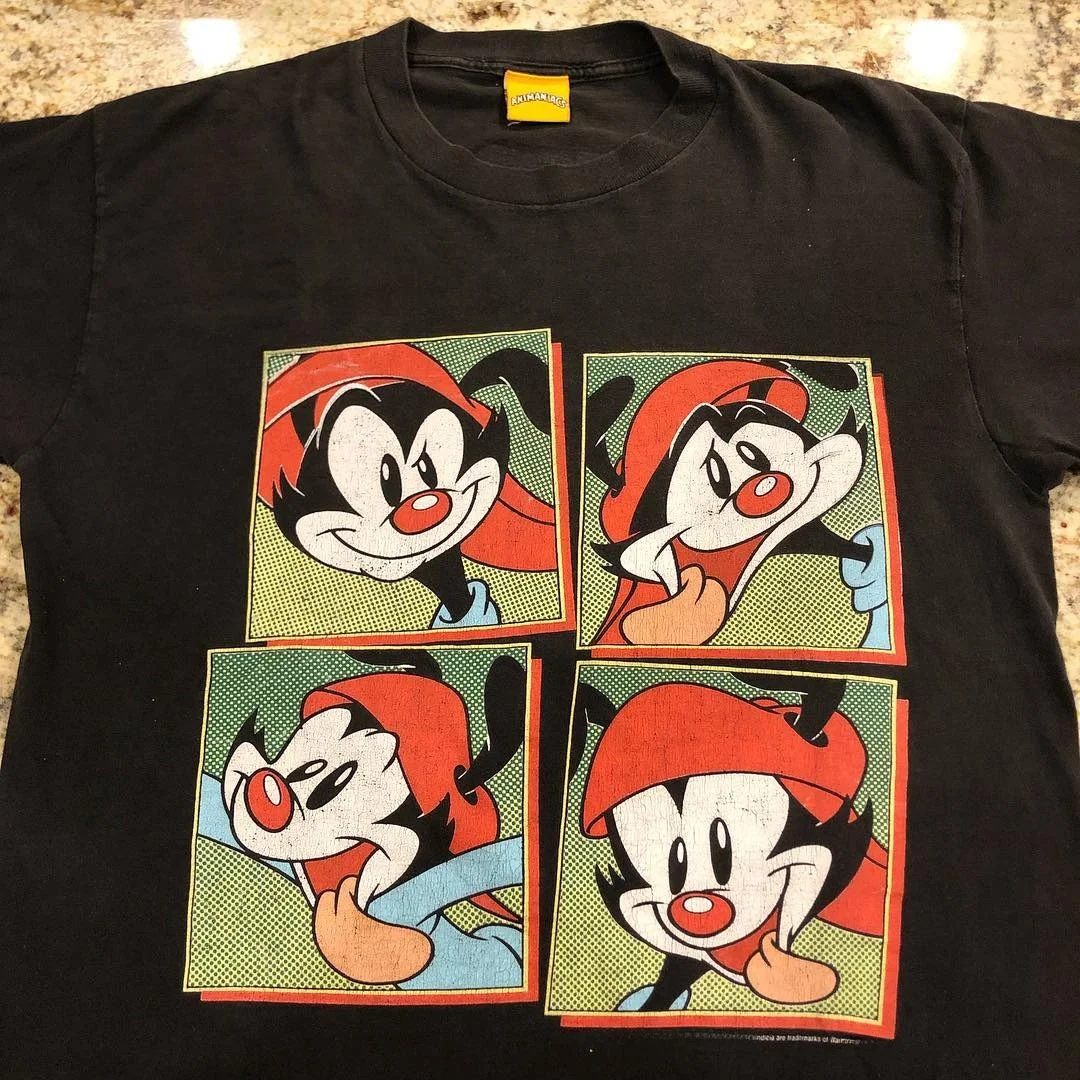 

Футболка Animaniacs в стиле ретро, винтажная, из плотного трикотажа, для молодежи, летняя, модная