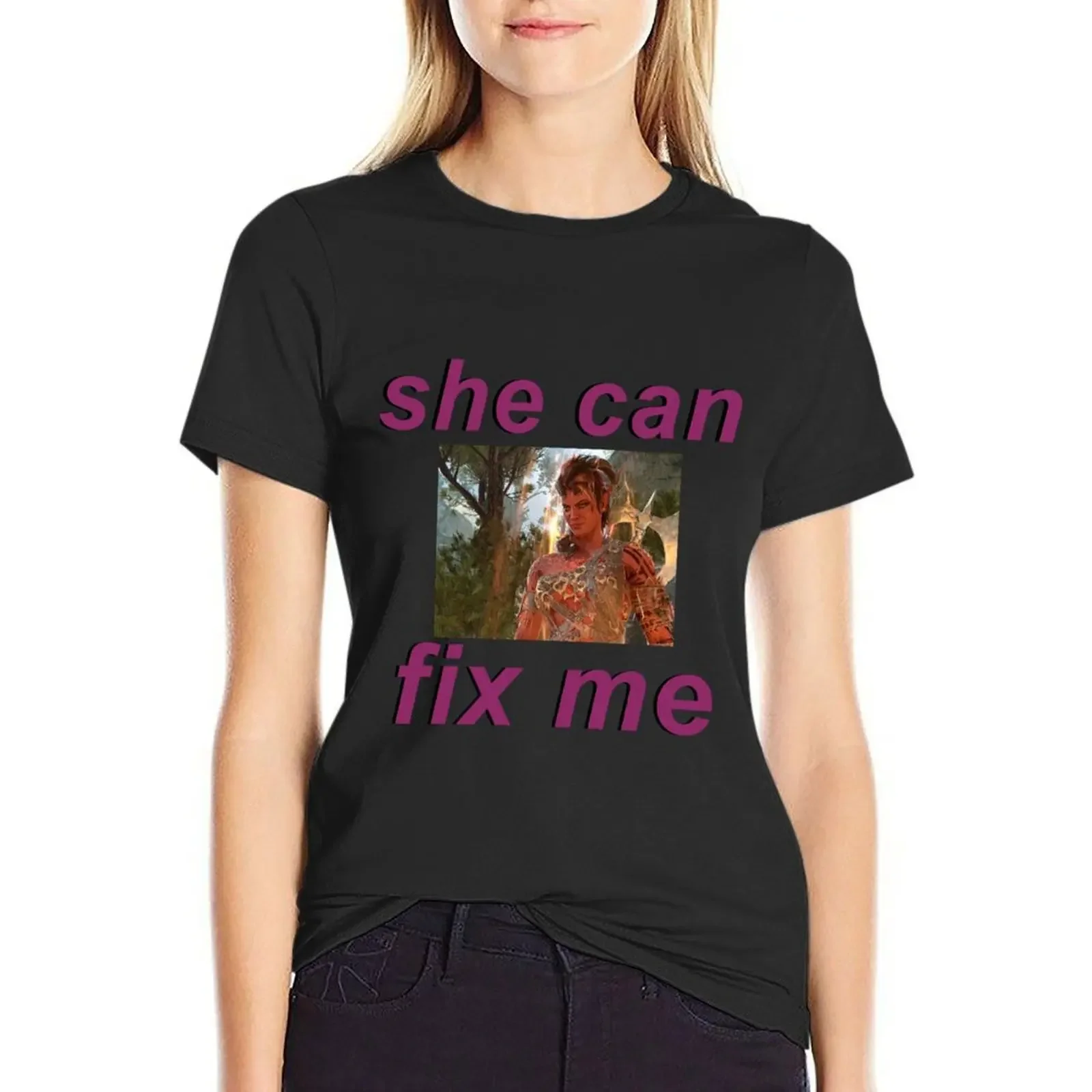 Karlach She can fix me T-shirt tops Aesthetic clothing hippie clothes t shirts for Women graphic