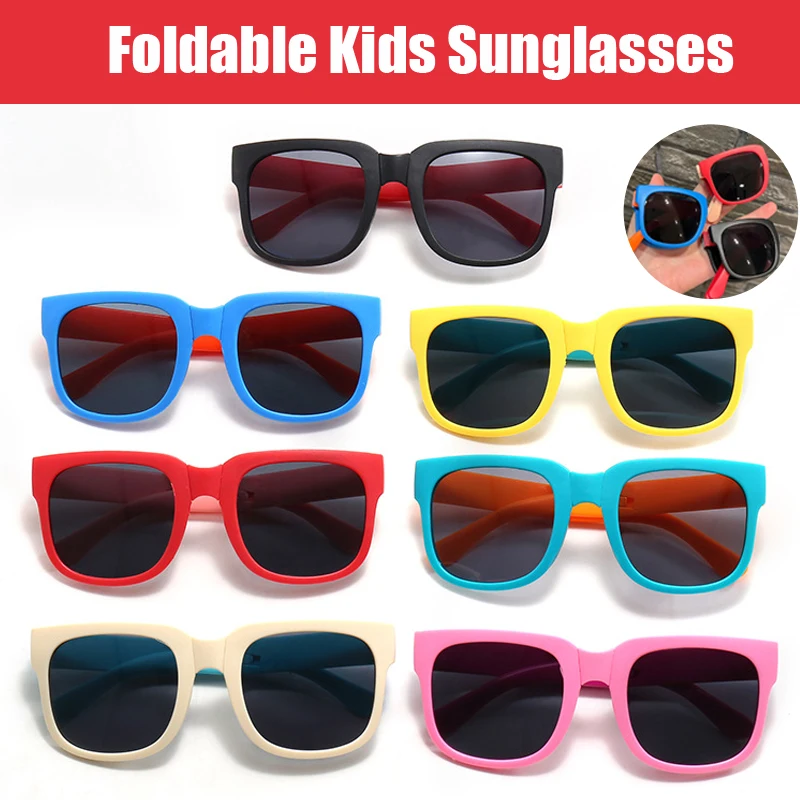 

Ultralight Portable Folding Sunglasses Cute Boys Girls Ultraviolet Shades Sun Glasses Children Baby High Quality Kids Eyewear