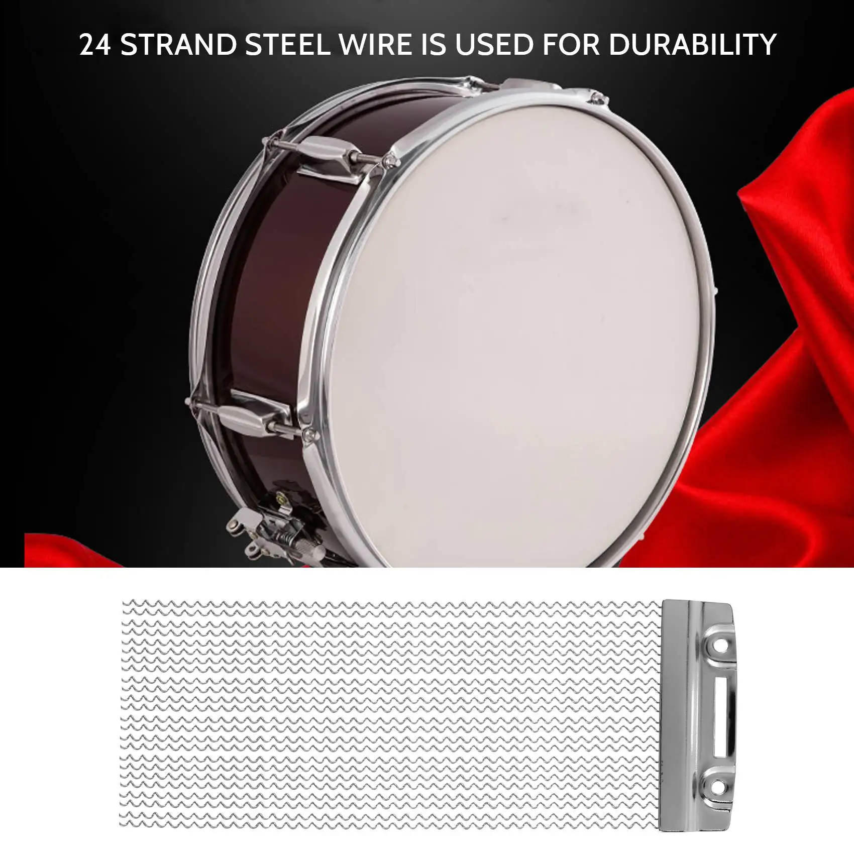 Setengah desain kawat baja Snare Drum Spring untuk anak-anak kotak Snare Cajon Drum 24 untai