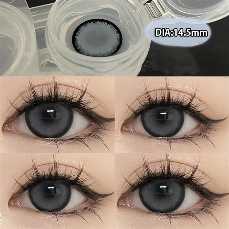 YIMEIXI 2pcs High Quality Colored Contact Lenses Myopia Brown Lens with Diopters Circle Eyes Makeup Lenses Yearly Fast Shipping