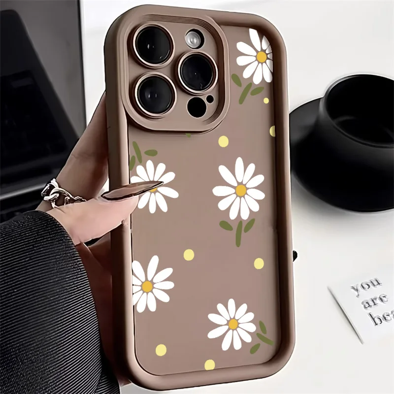 Flower Phone Case For iPhone 15 Case iPhone 11 12 13 14 Pro Max XR X XS Max 7 8 Plus SE 2020 Camera Lens Protector Funda Cover