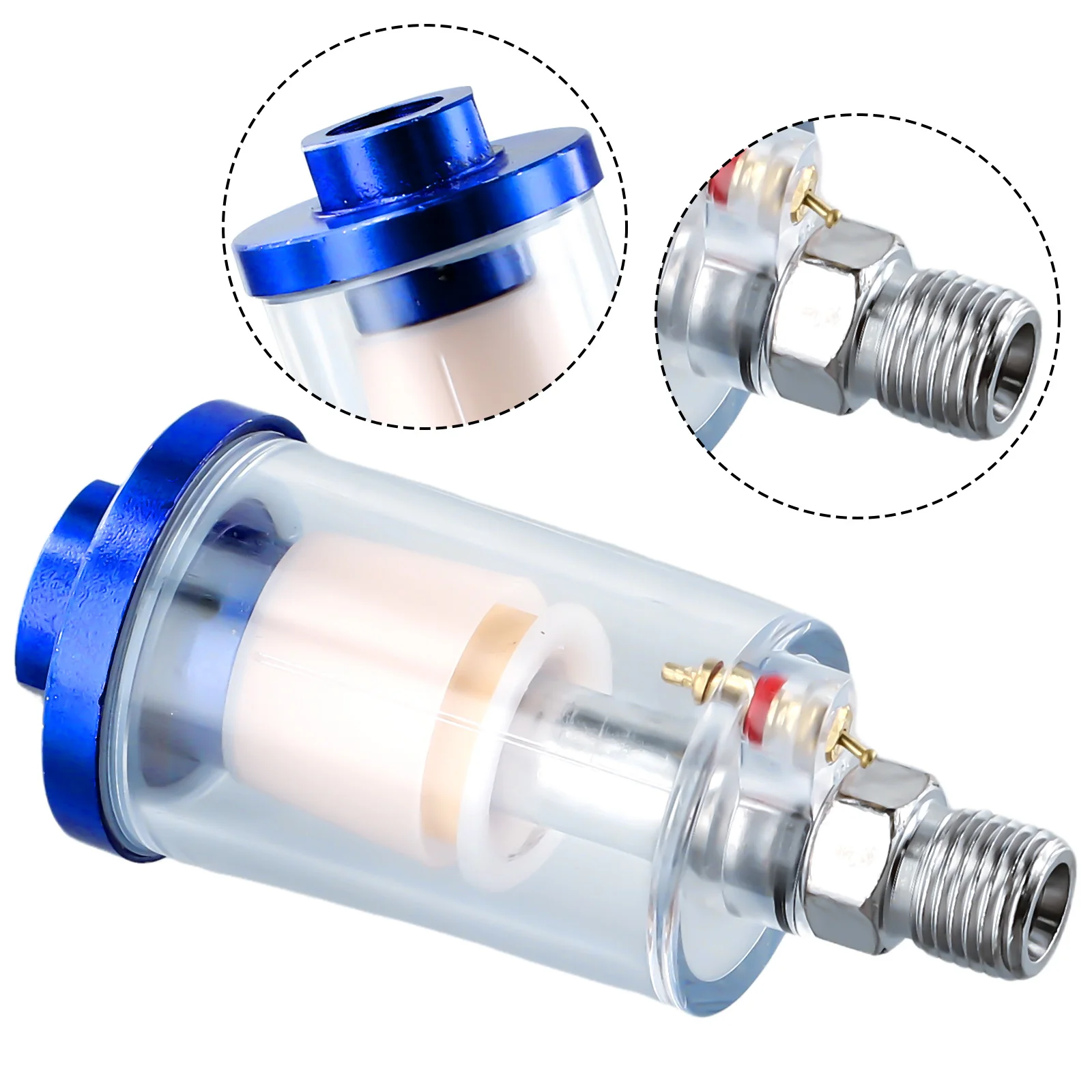 Air Tools Filter Aluminum Alloy PC Blue transparent Filter Bowl Paint Pneumatic Parts Water Oil Separator Kitchen