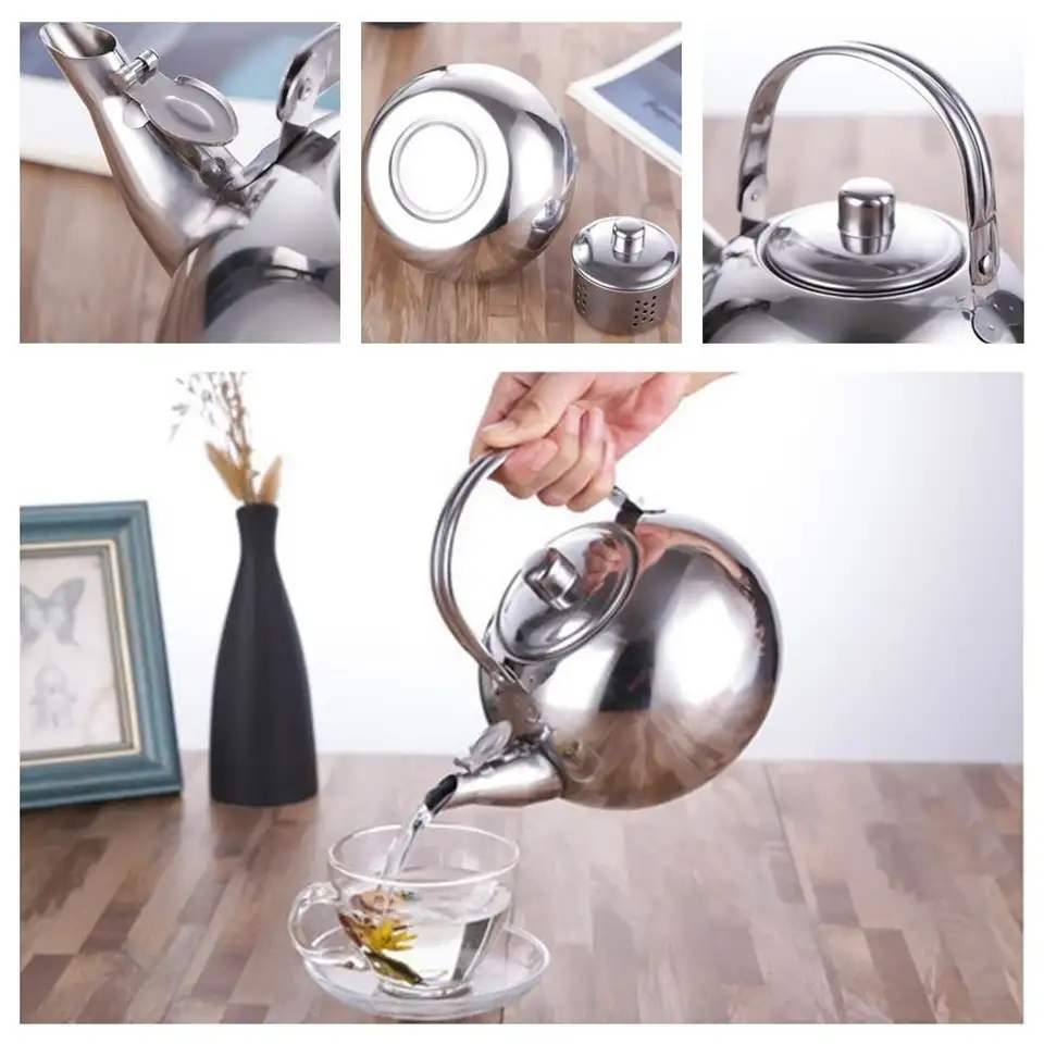 Stainless Steel Water Kettles Teapot with Infuser Filter Coffee Kettle Cookware Tea Coffee Tools - 4
