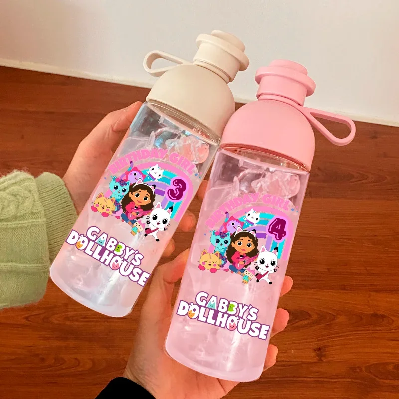 600 مللي غابي دمية مستقيم شرب الفم كوب المحمولة مانعة للتسرب زجاجة ماء طالب مكافحة سقوط كوب ماء غابي هدية #4