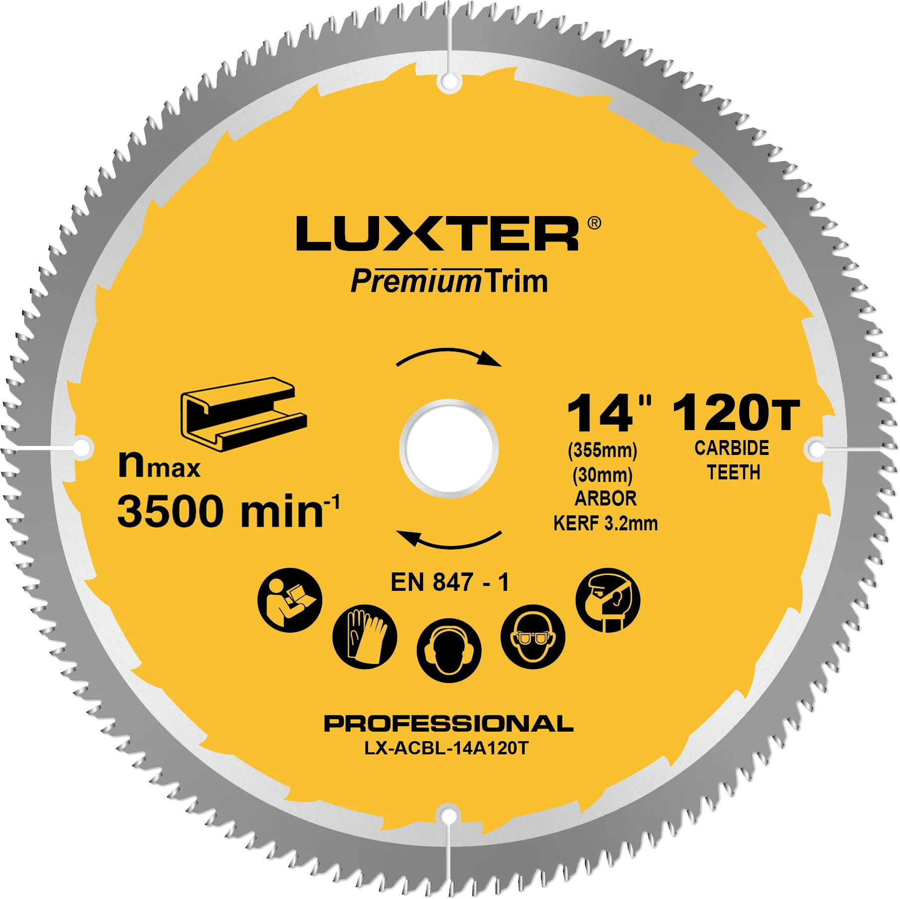 

LUXTR 14-дюймовое пильное полотно для резки алюминия для торцовочной пилы и настольной пилы