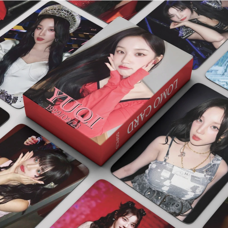 

55Pcs/Set Kpop (G)I-DLE YUQI World Tour Photocards Double Sides Dance Stage Selfie Lomo Cards Ins Cute Postcards Fans Collection