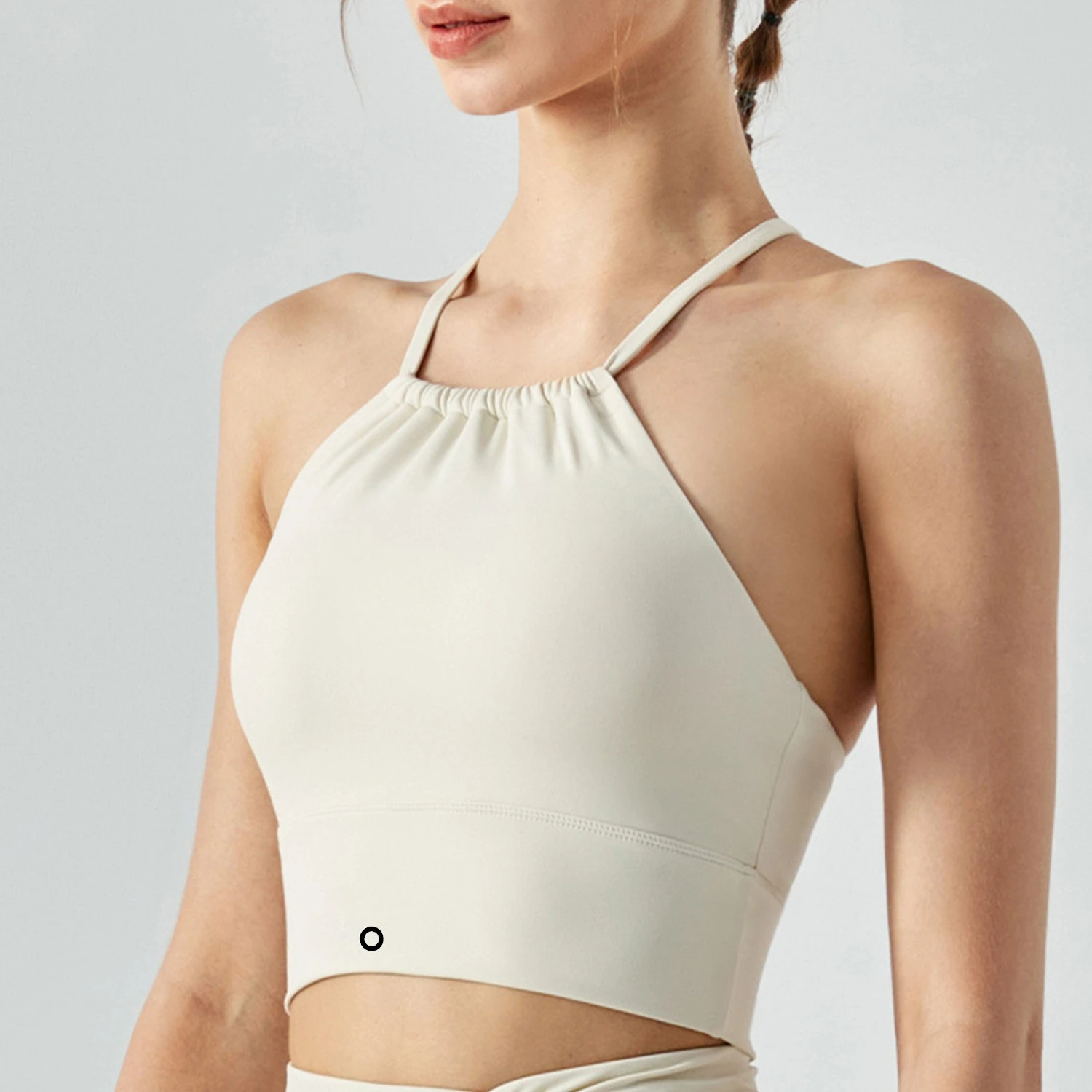 

Сексуальный спортивный бюстгальтер с лямкой на шее — укороченный топ для тренировок с низкой спинкой и мягкой поддержкой, быстросохнущая летняя майка для фитнеса, стильная одежда для спортзала и улицы