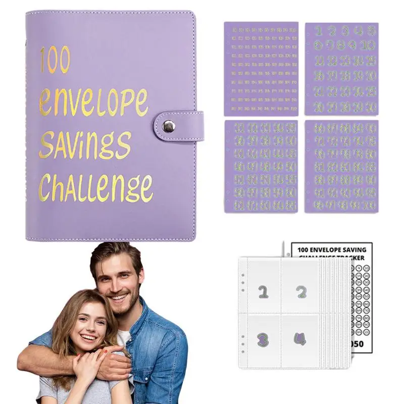 Financial Wellness Kit Money Saving Binder with 100 Envelopes Budget Book and Envelope Storage for a Thriving Savings Challenge