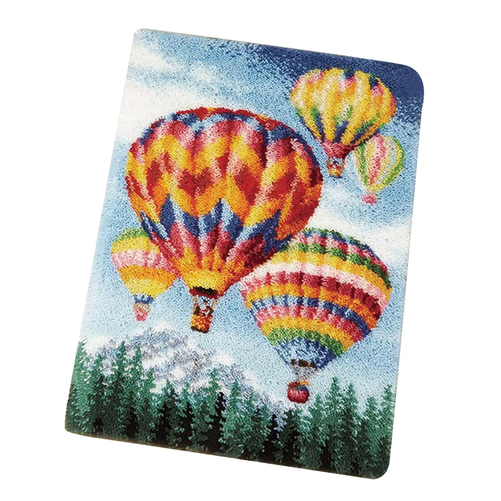 1 Set Latch Hook Rug Kits Carpet Embroidery for Adults Kids Hot Air Balloon