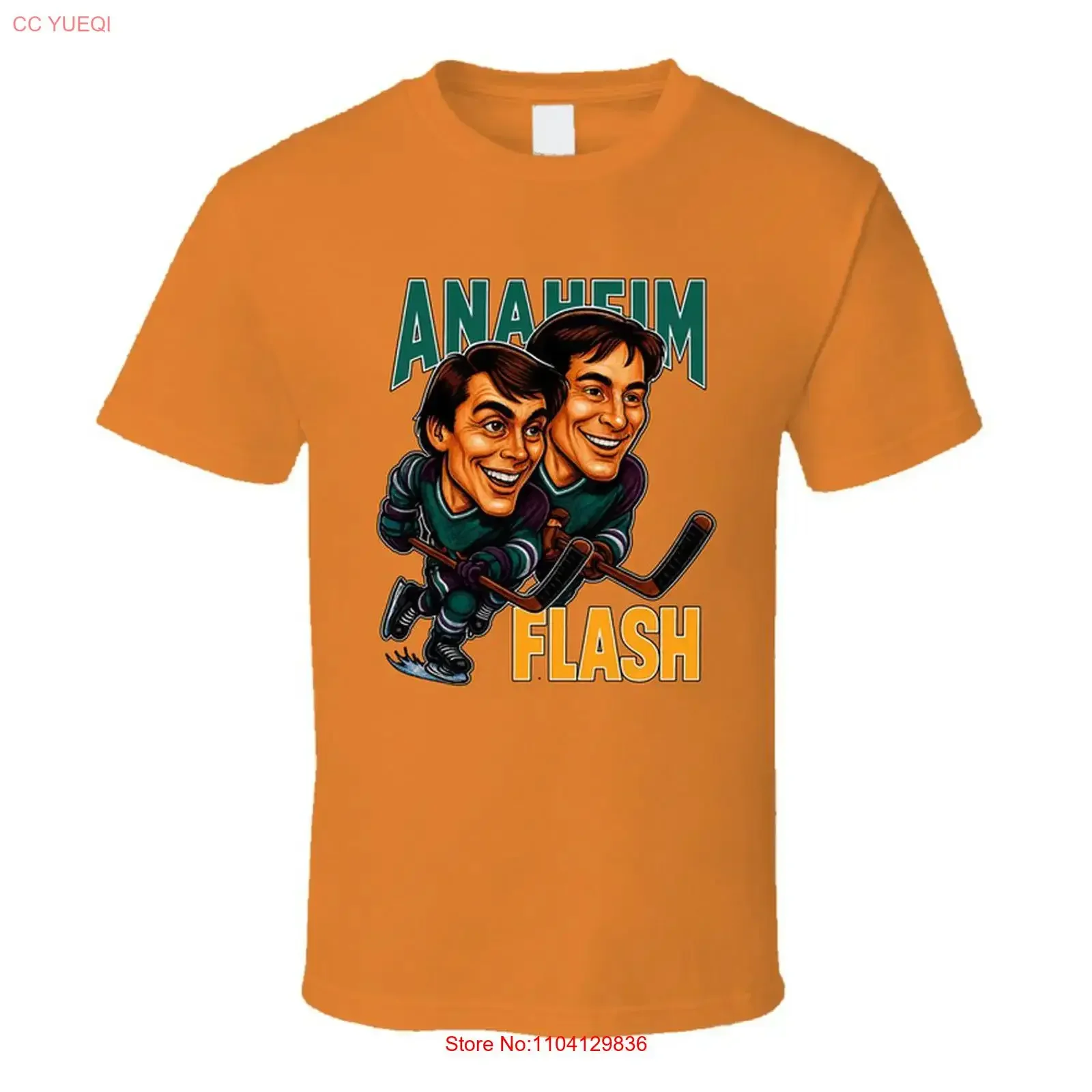 T Shirtmu Selanne And Paul Kariya Anaheim Flash Hockey Duo Caricatures Fan Shirt vintage Washed Stylish Casual designer clothes