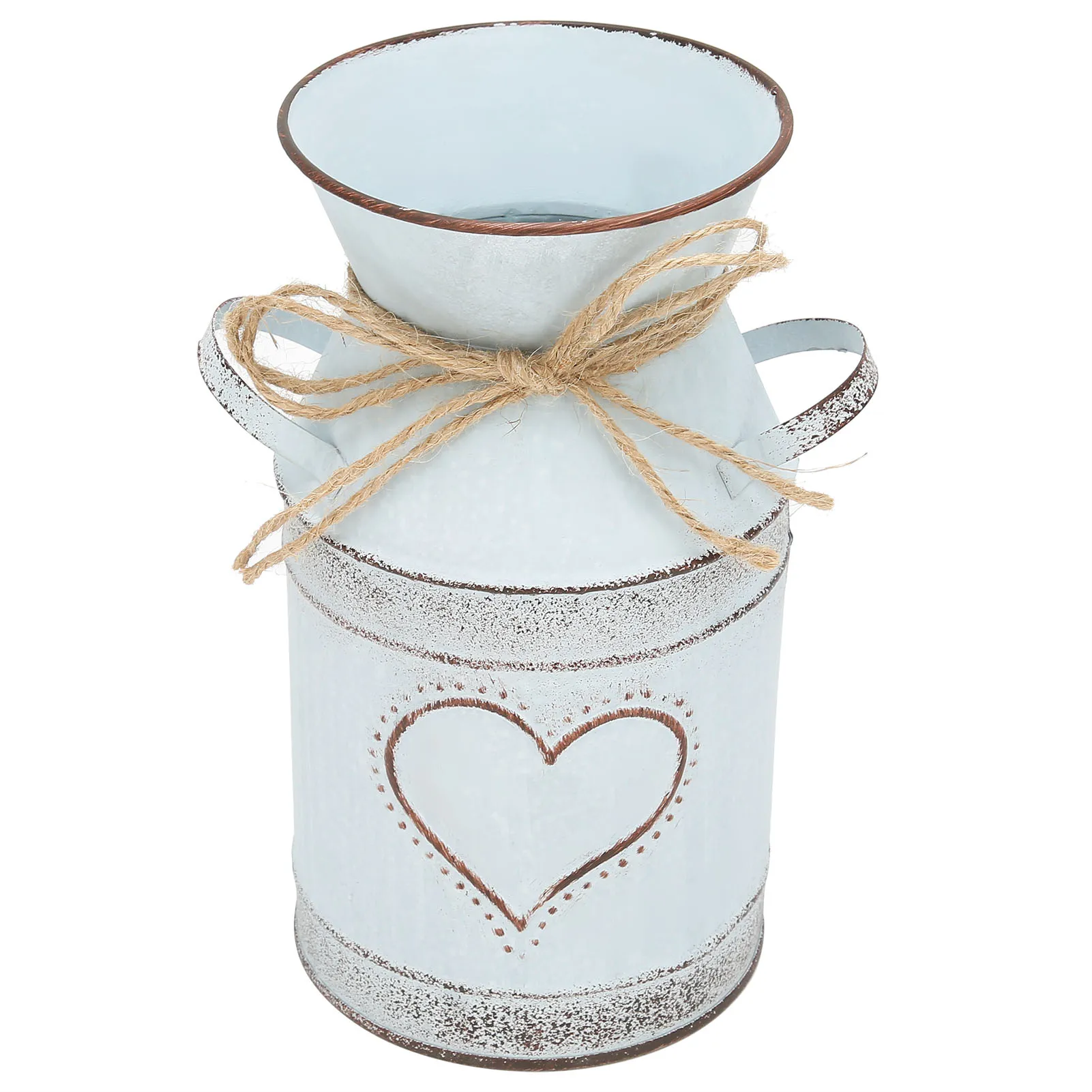 Desktop Flower Vase Galvanized Iron Vintage Decorative Vase for Artificial Flowers for Indoor Outdoor Home Decoration