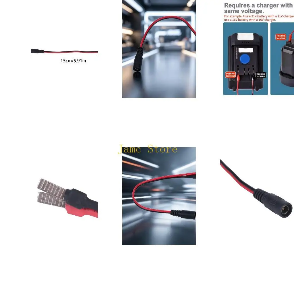 LX0B Replacement Charging Leads for Battery Tab Connection, DC5.5X2.1Mm Female Socket