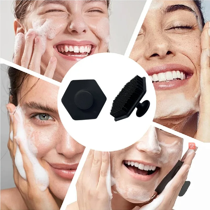 Siliconen gezichtsscrubber voor heren met massagekussen Ongeparfumeerde zachte baardhuidverzorgingstoolborstel voor dagelijkse reiniging