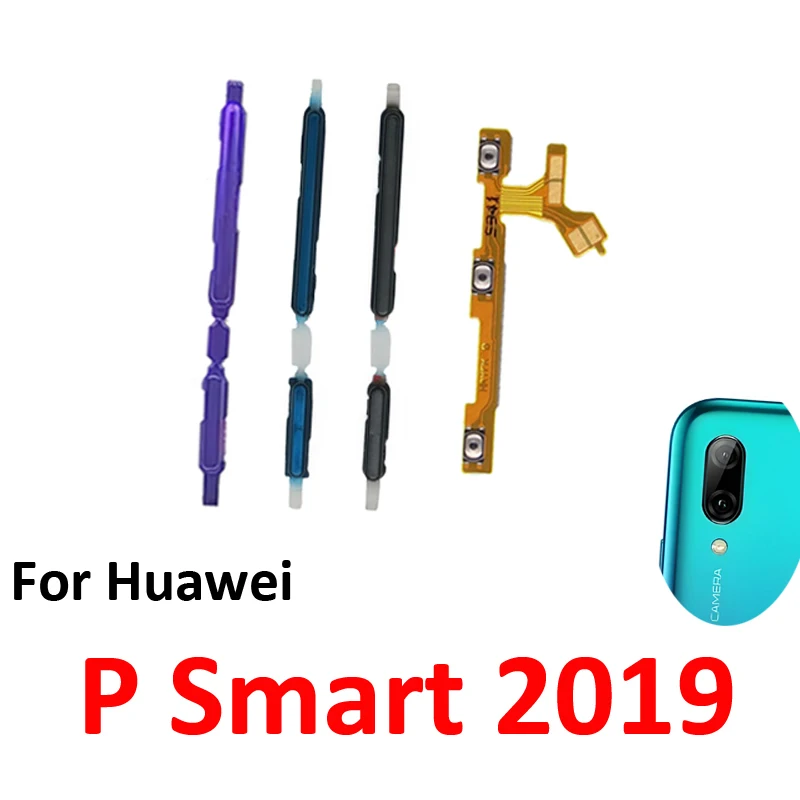 Phone Power Volume Button For Huawei P Smart 2019 New On Off Up Down Key Internal Flex Cable Parts Black Blue Purple