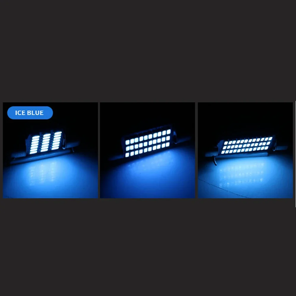 1 PC Double Tip Decoding Interior Decorative Lights LED Roof Reading Light 21SMD LED Ice Blue Aluminum Material