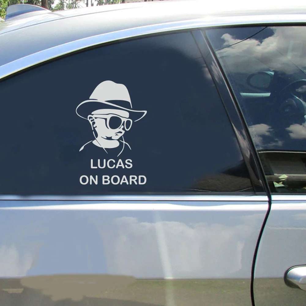 1 قطعة رجل وسيم ملون مع نظارات نص مخصص ملصقات السيارات ملصقات السيارات على ملصق السيارة خلفية الفينيل للماء