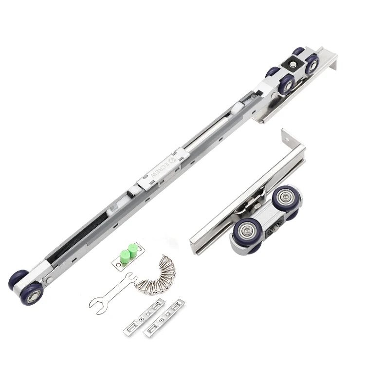 Wooden door crawler roller soft closing system, hanging wheel sliding door buffer damper pulley